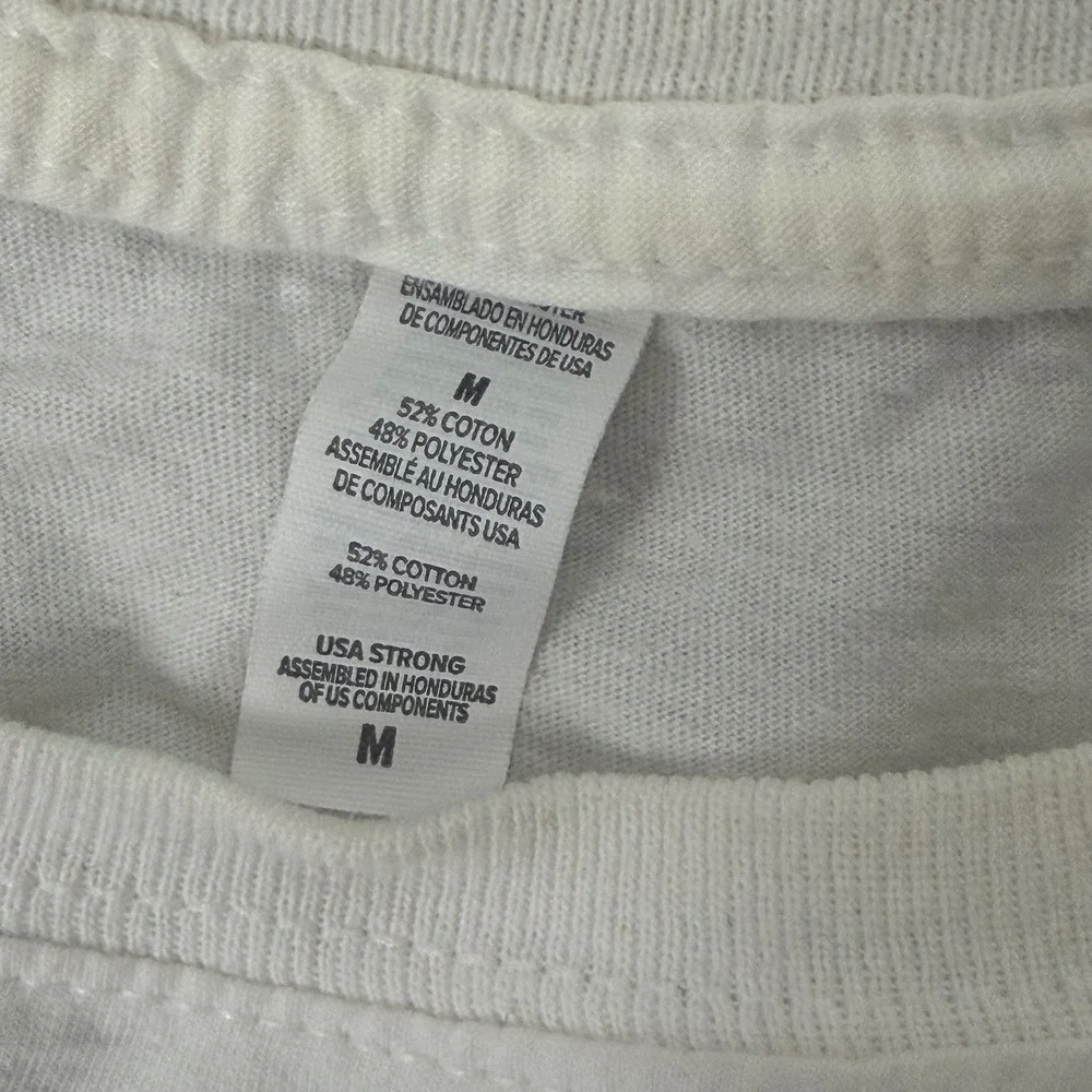 Adidas T-Shirt Cream Black M Cotton Blend Logo Graphic Tee Unisex
